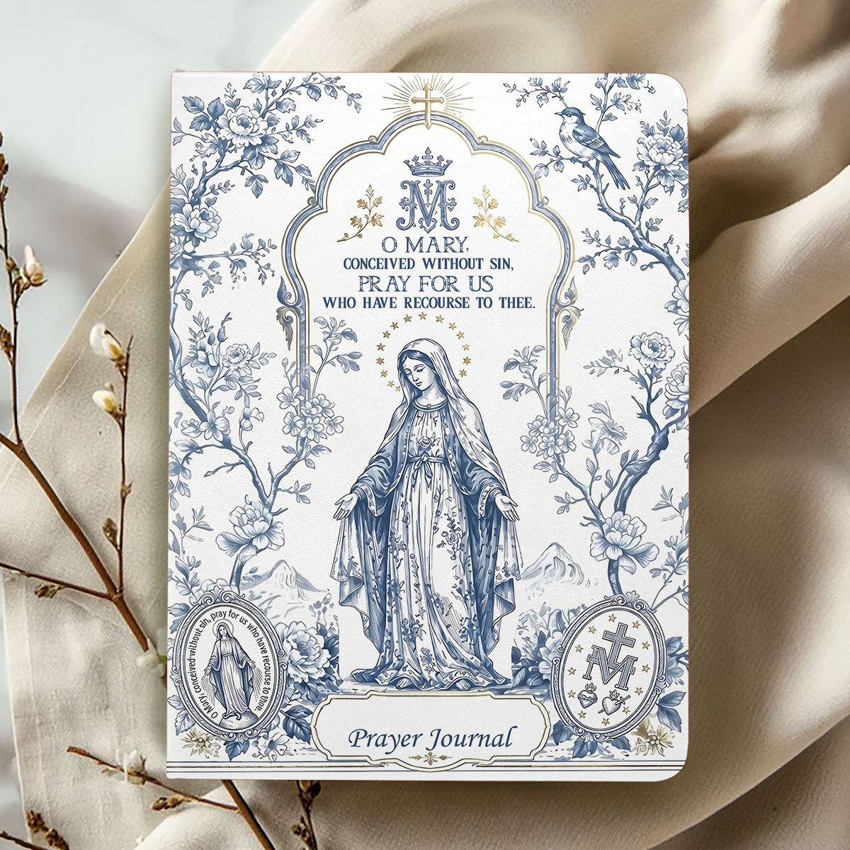 O Mary Pray For Us | Personalized Leather Cover Notebook