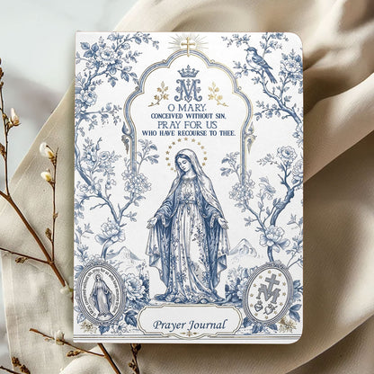 O Mary Pray For Us | Personalized Leather Cover Notebook