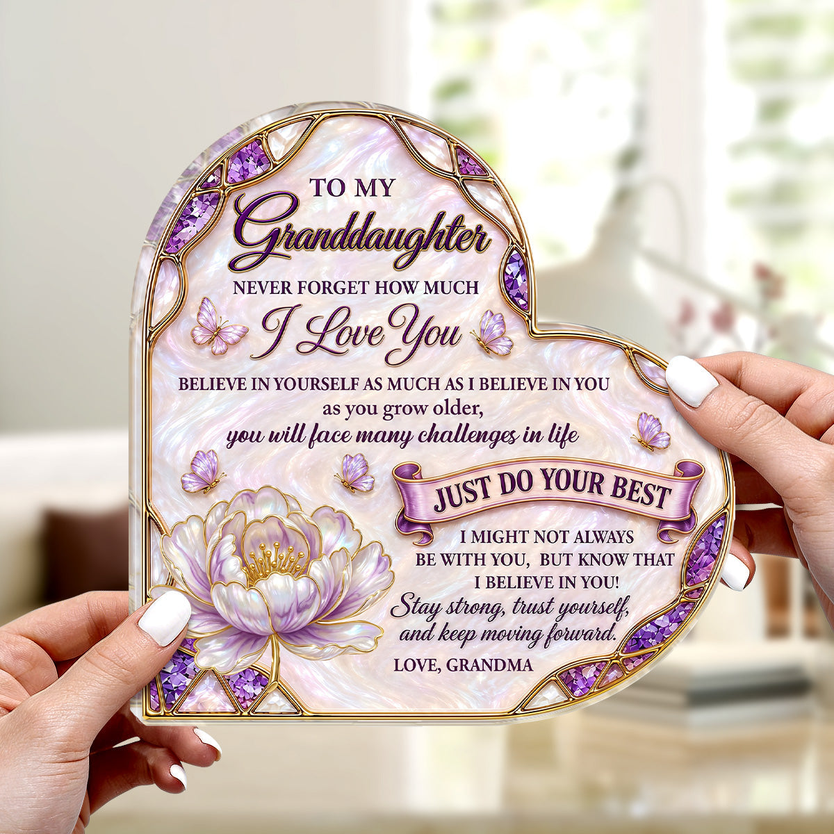 To My Daughter My Granddaughter My Little Girl | Personalized Custom Shaped Acrylic Plaque
