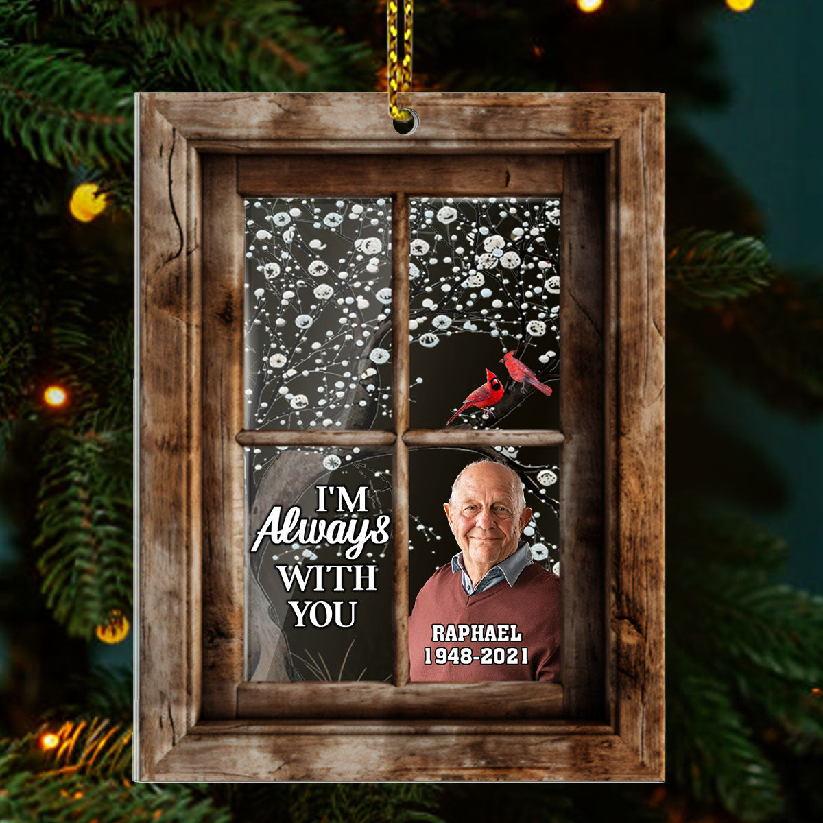 Cardinal Window | Personalized 1-Side Acrylic Ornament JSACOPN2617M