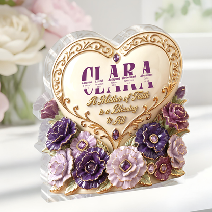 A Mother Of Faith Is A Blessing To All | Personalized Custom Shaped Acrylic Plaque