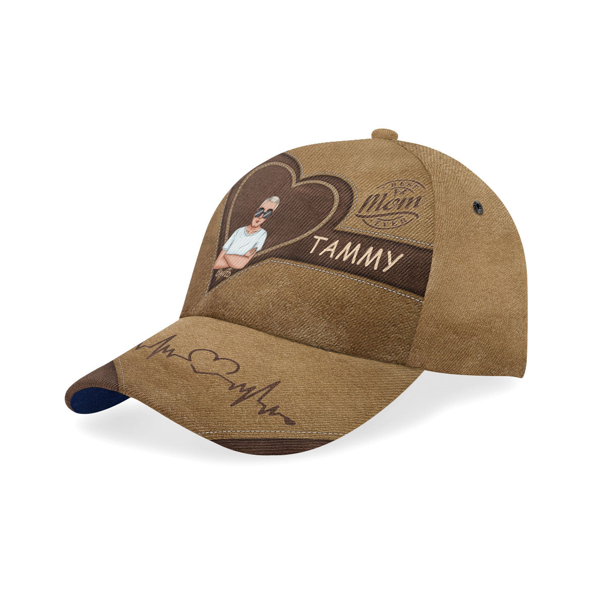 Best Papa Ever Heart - Personalized Classic Cap JSCCLN39