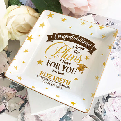 I Know The Plans I Have For You | Personalized Ceramic Ring Dish Square