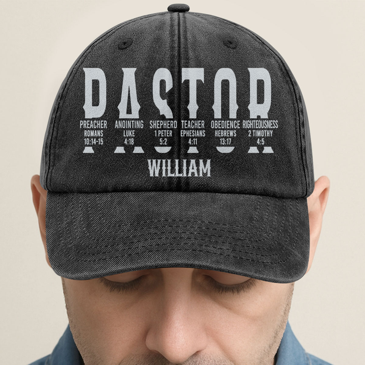 Pastor's Calling | Personalized Vintage Washed Denim Cap