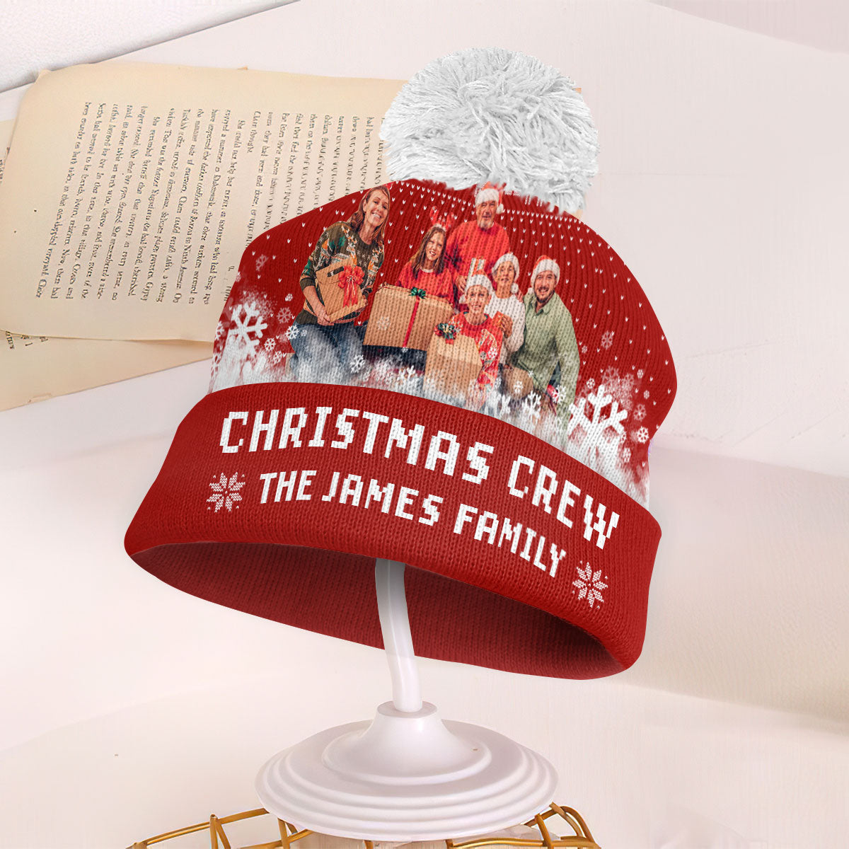 Christmas Crew Bobble | Personalized Bobble Beanie Hat JSBBHPL2532L