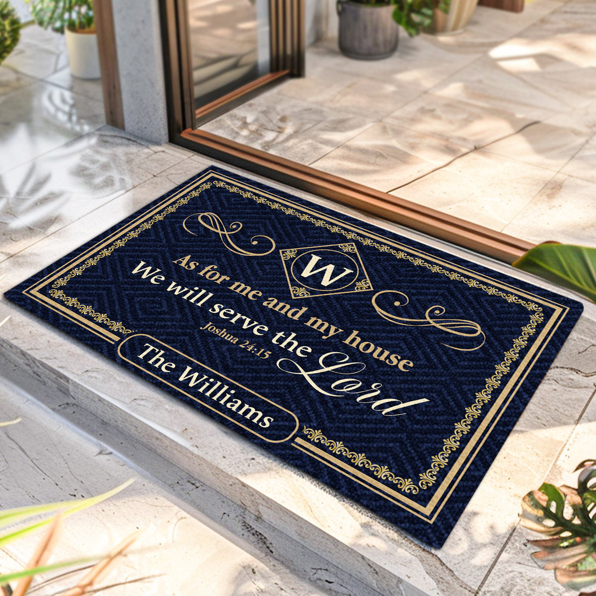 As For Me And My House We Will Serve The Lord | Personalized Doormat