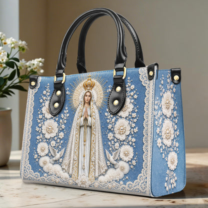 Our Lady Of Fátima In Bloom |  Leather Handbag