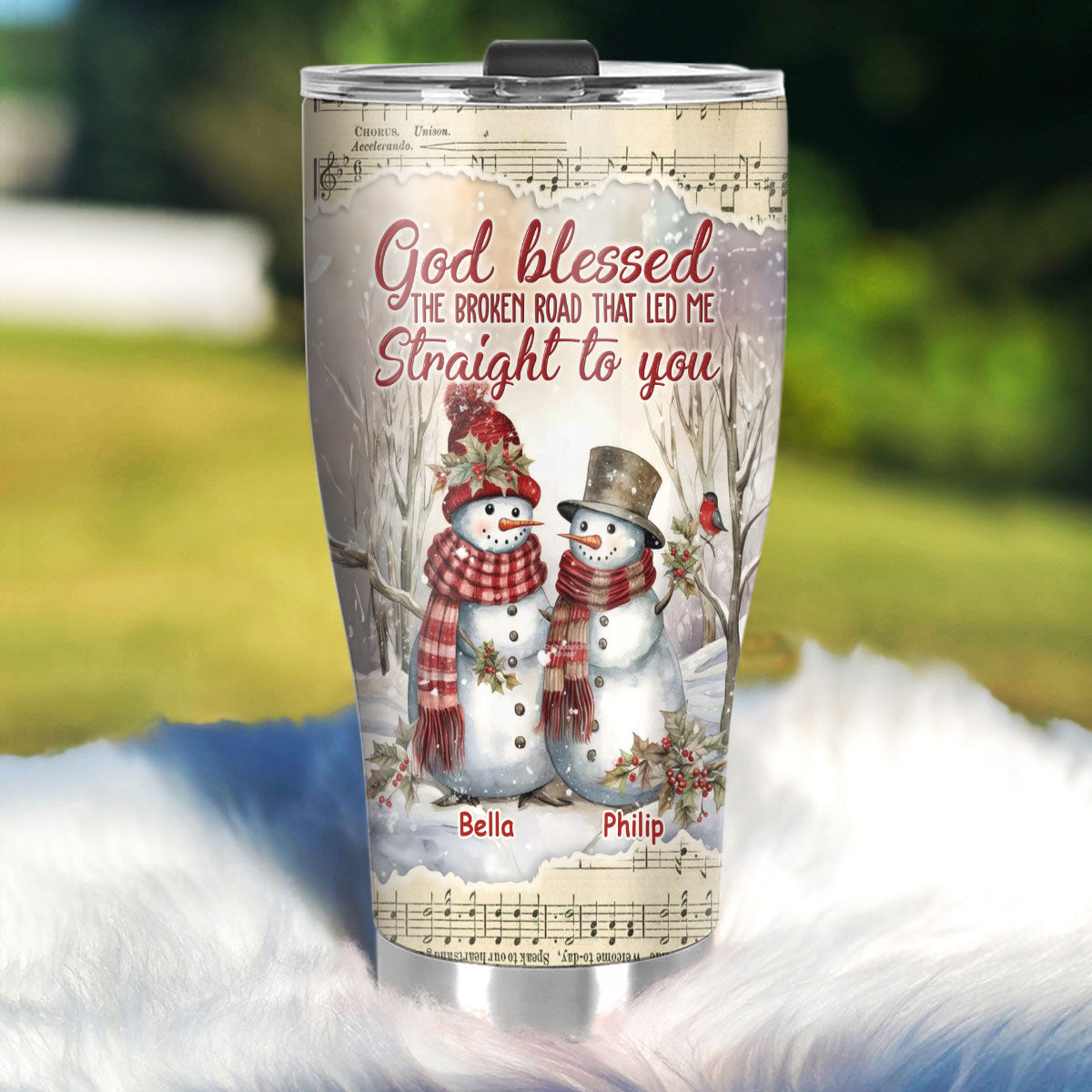 God Blessed The Broken Road That Led Me Straight To You | Personalized Stainless Steel Tumbler