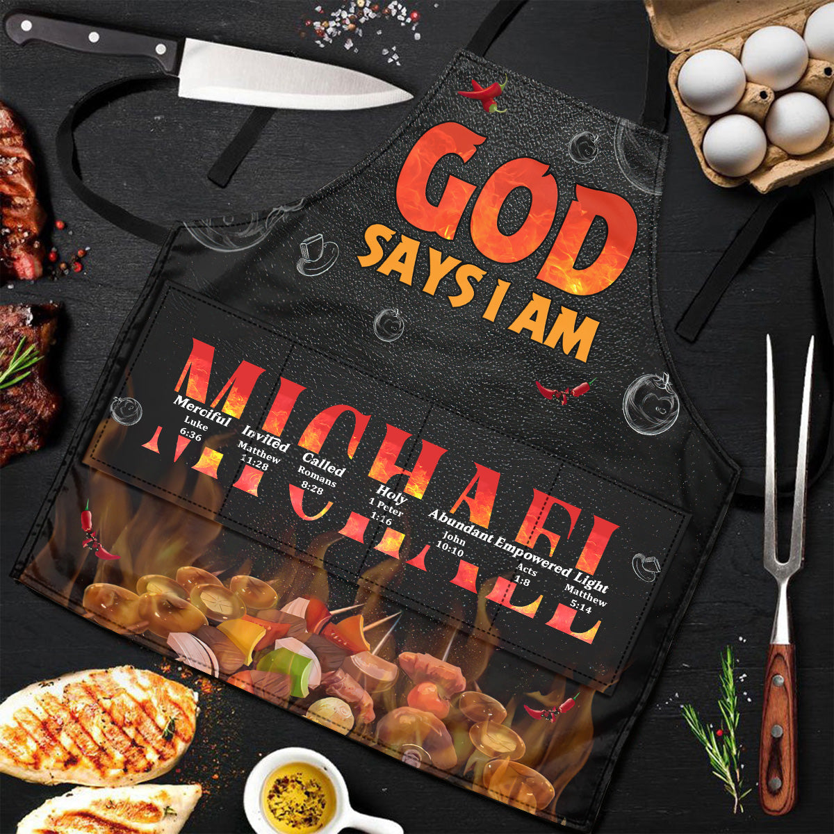 God Says I Am  | Personalized Apron With Pocket