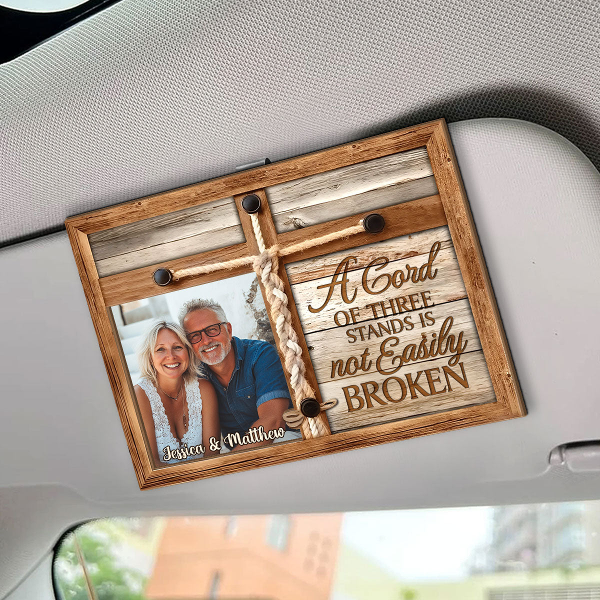 A Cord Of Three Stands Is Not Easily Broken | Personalized Car Visor Clip