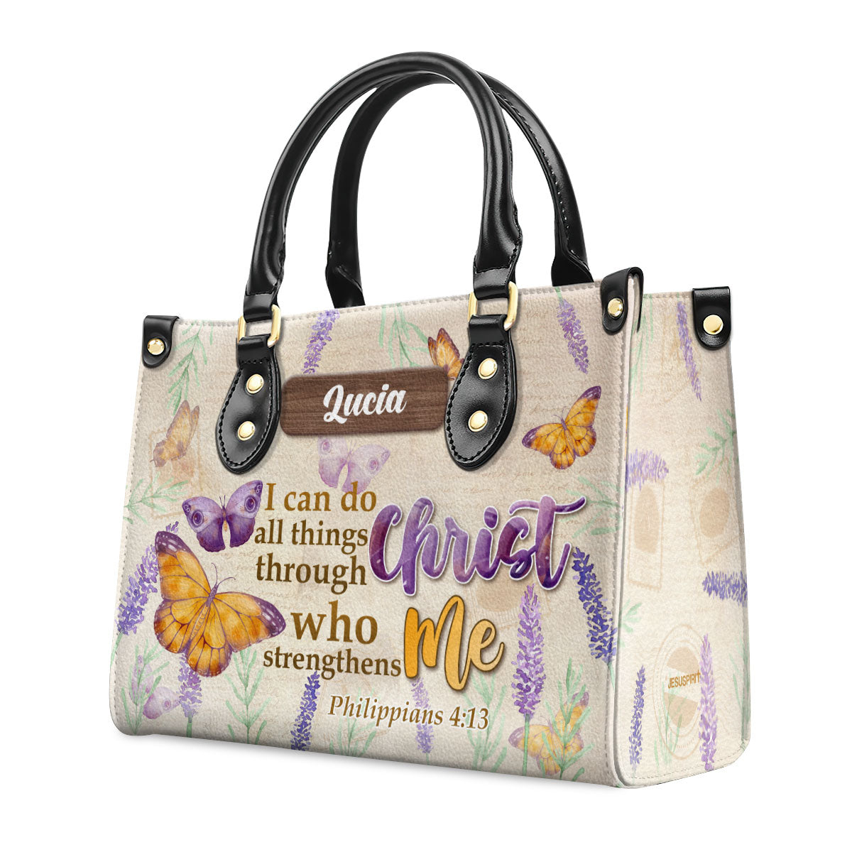 Trust In The Lord With All Your Heart | Personalized Leather Handbag JSLHBPHA1316L