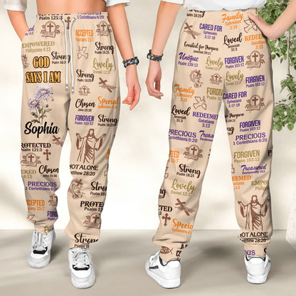 God Says I Am | Personalized Sweatpants