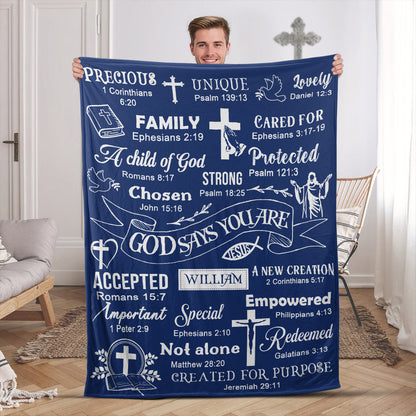 God Says You Are | Personalized Fleece Blanket