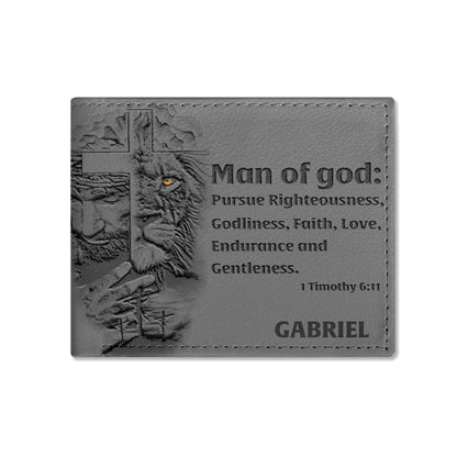 Man Of God | Personalized Folded Wallet For Men JSLFWPN2769M