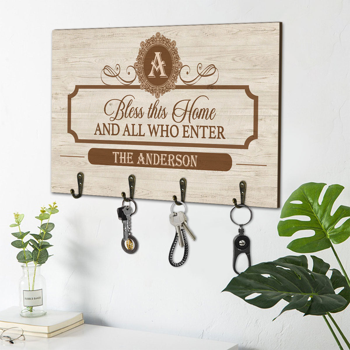 As For Me And My House We Will Serve The Lord | Personalized Key Holder JSUWKHCSPH1755TA