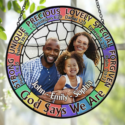 God Says We Are   | Personalized Stained Glass Window Hanging Suncatcher
