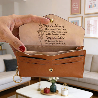 May The Lord Bless You | Personalized Leather Envelope Wallet