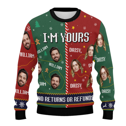 I'm Yours No Returns Or Refunds | Personalized Wool Sweater JSWSWPL2166M