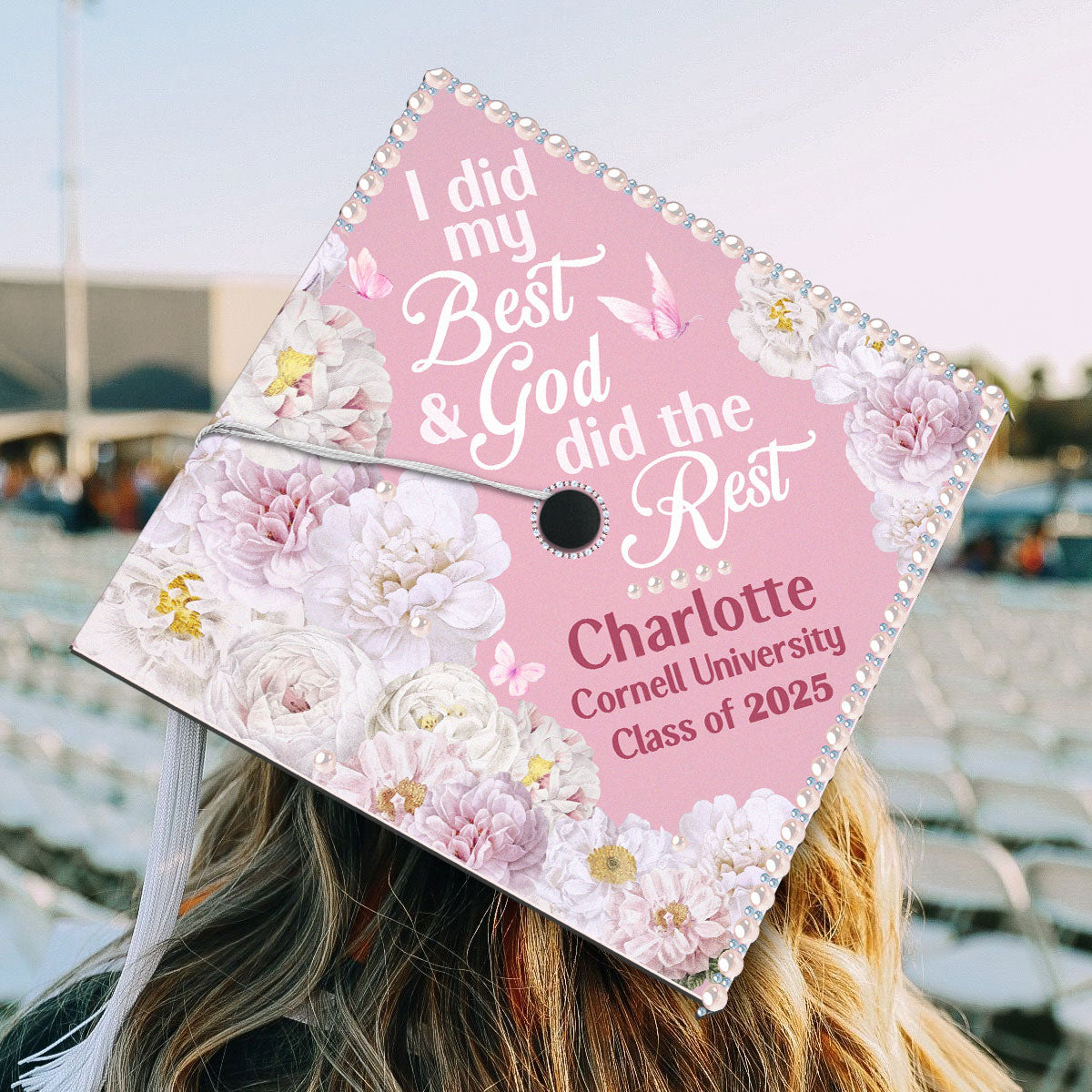 I Did My Best And God Did The Rest | Personalized Graduation Cap Topper