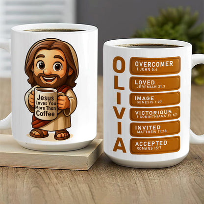 Jesus Loves You More Than Coffee | Personalized Ceramic Coffee Mug