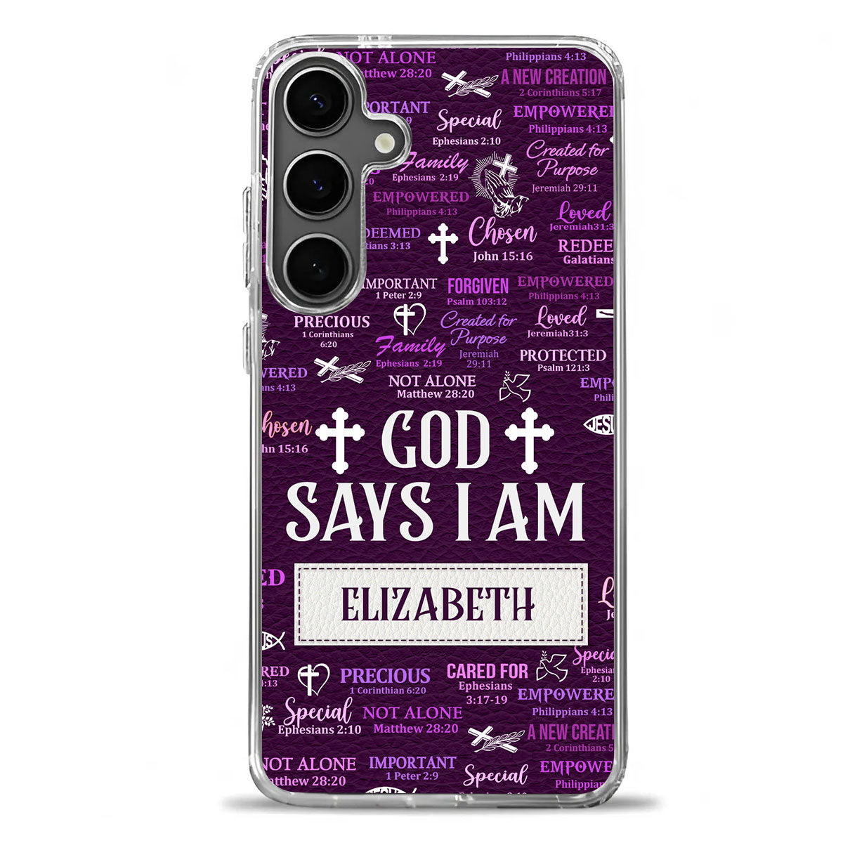 God Says I Am | Personalized Clear Silicone Phone Case