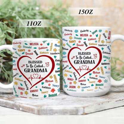 Blessed To Be Called Grandma | Personalized White Ceramic Mug