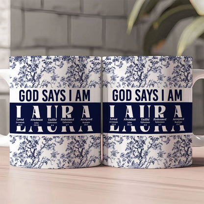 God Says I Am | Personalized Ceramic Coffee Mug