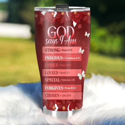 God Says I Am | Personalized Stainless Steel Tumbler JSSSTPH1461M