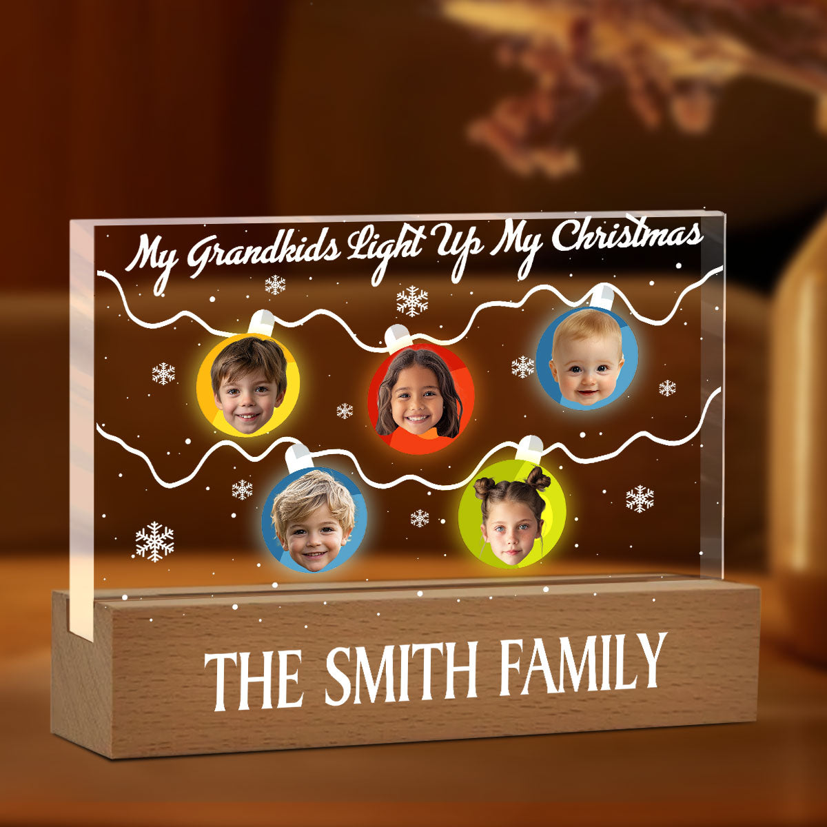 Custom Photo Light Up My Christmas | Personalized Acrylic Plaque Night Light JSAPNLPH1981D