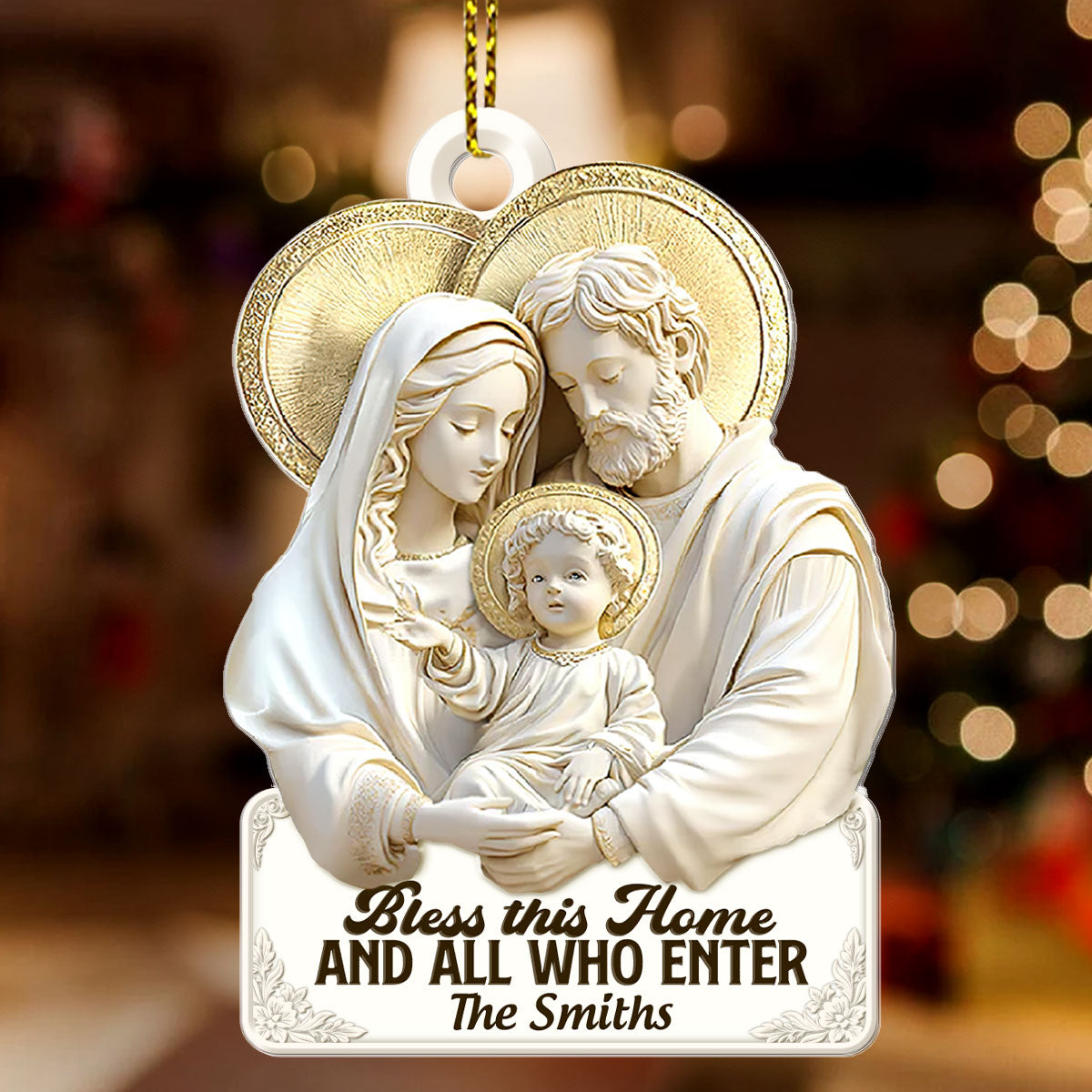 Bless This Home And All Who Enter | Personalized 1-Side Acrylic Ornament