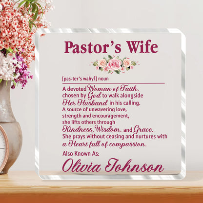 For Pastor’s Wife | Personalized Custom Shaped Squared Acrylic Plaque