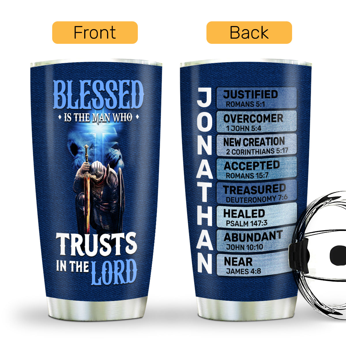 Blessed Is The Man Who Trusts In The Lord | Personalized Stainless Steel Tumbler