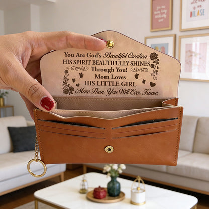 You Are God's Beautiful Creation | Personalized Leather Envelope Wallet