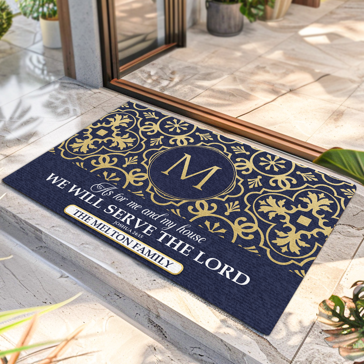 As For Me And My House We Will Serve The Lord | Personalized Doormat
