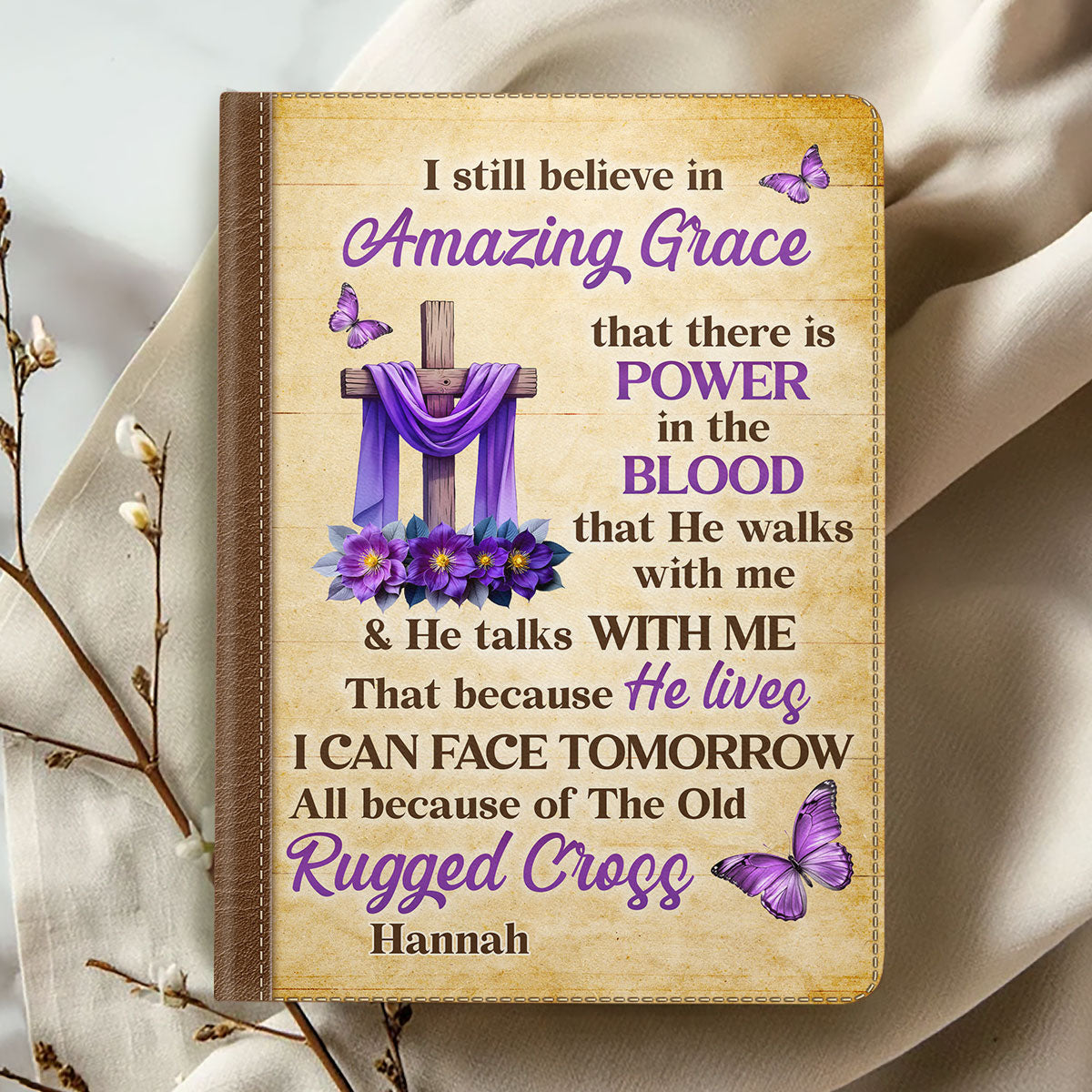 Faith Through The Cross | Personalized Leather Cover Notebook