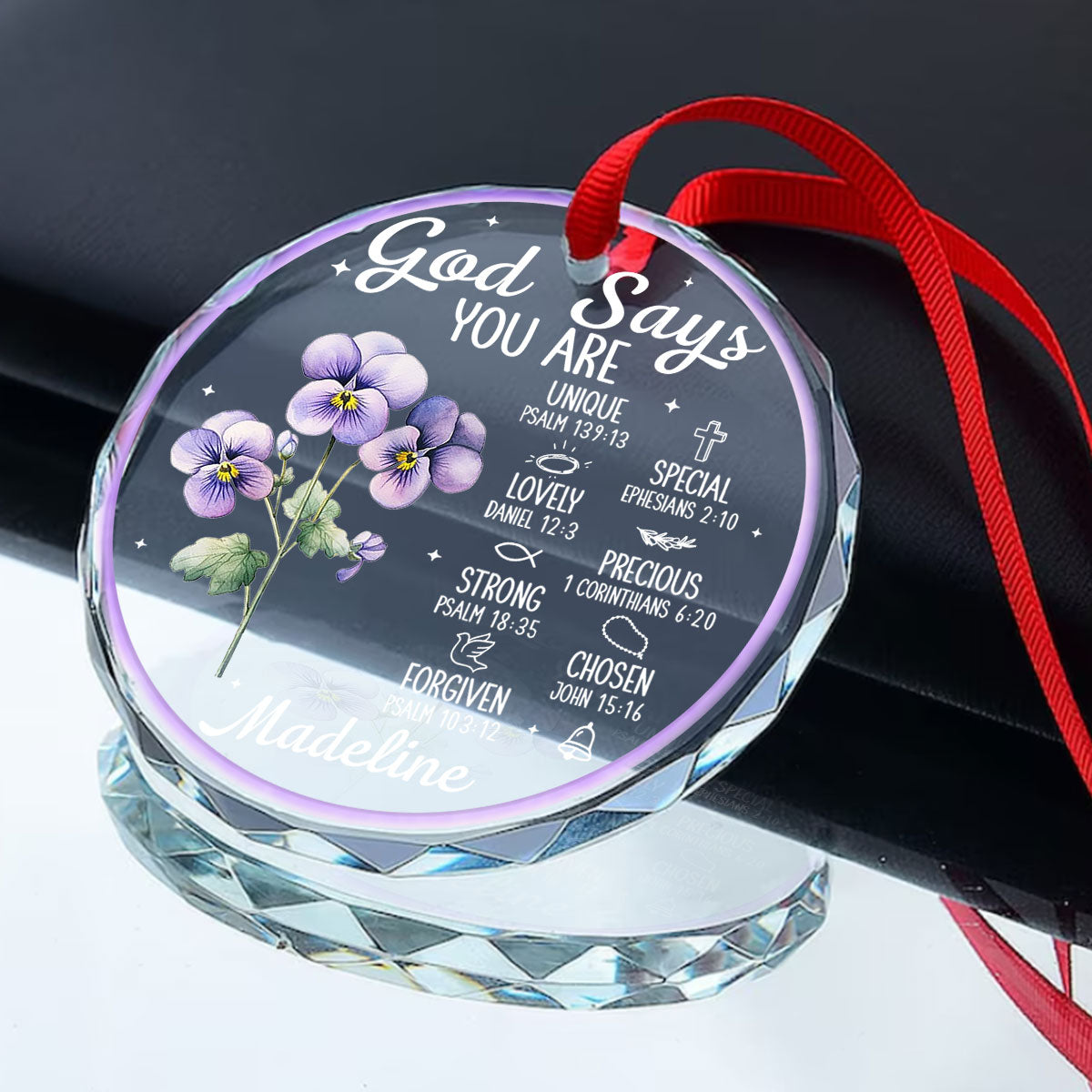 God Says You Are | Personalized 1-Side Round Glass Ornament JSURGOPPN2731D