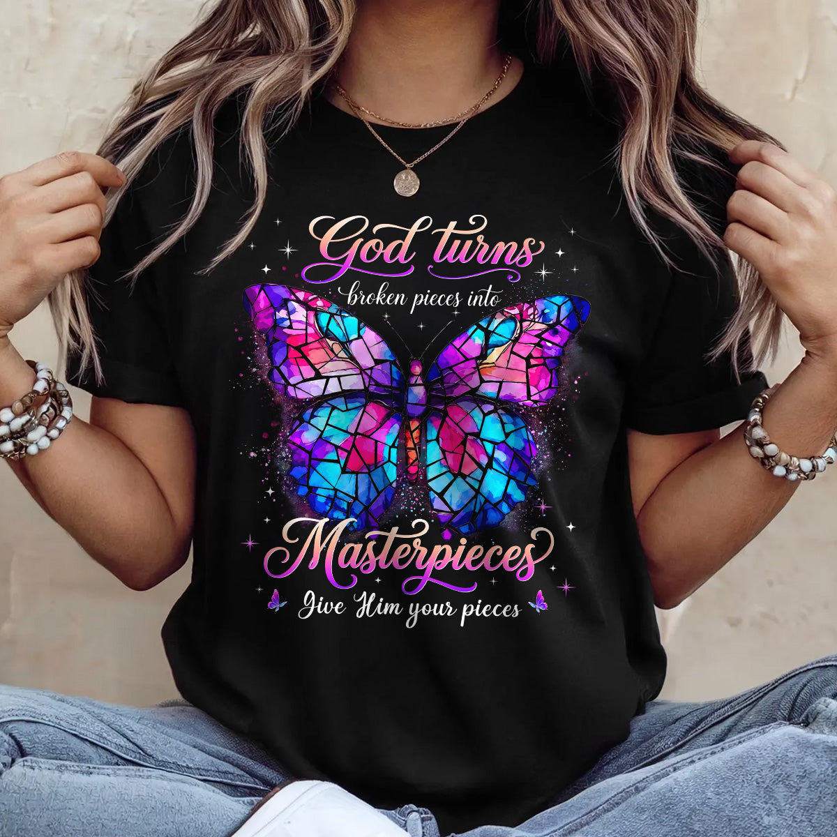 Broken Pieces Into God’s Masterpiece |  2D Unisex T-shirt