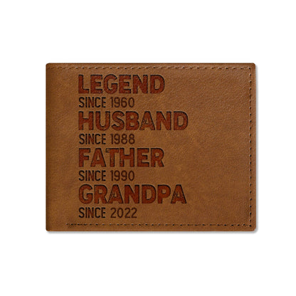 Legend Husband Father Grandpa | Personalized Folded Wallet For Men JSLFWH861
