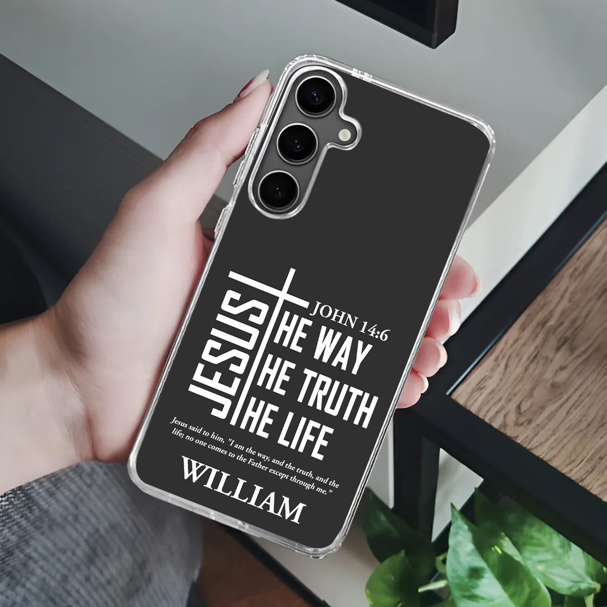 Jesus The Way The Truth The Life | Personalized Clear Silicone Phone Case