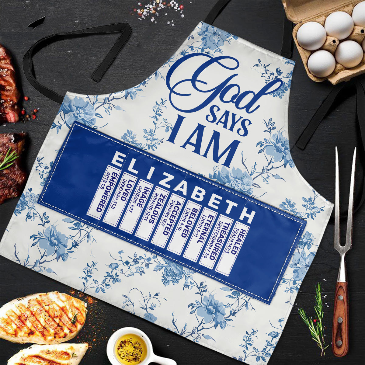 God Says I Am  | Personalized Apron With Pocket