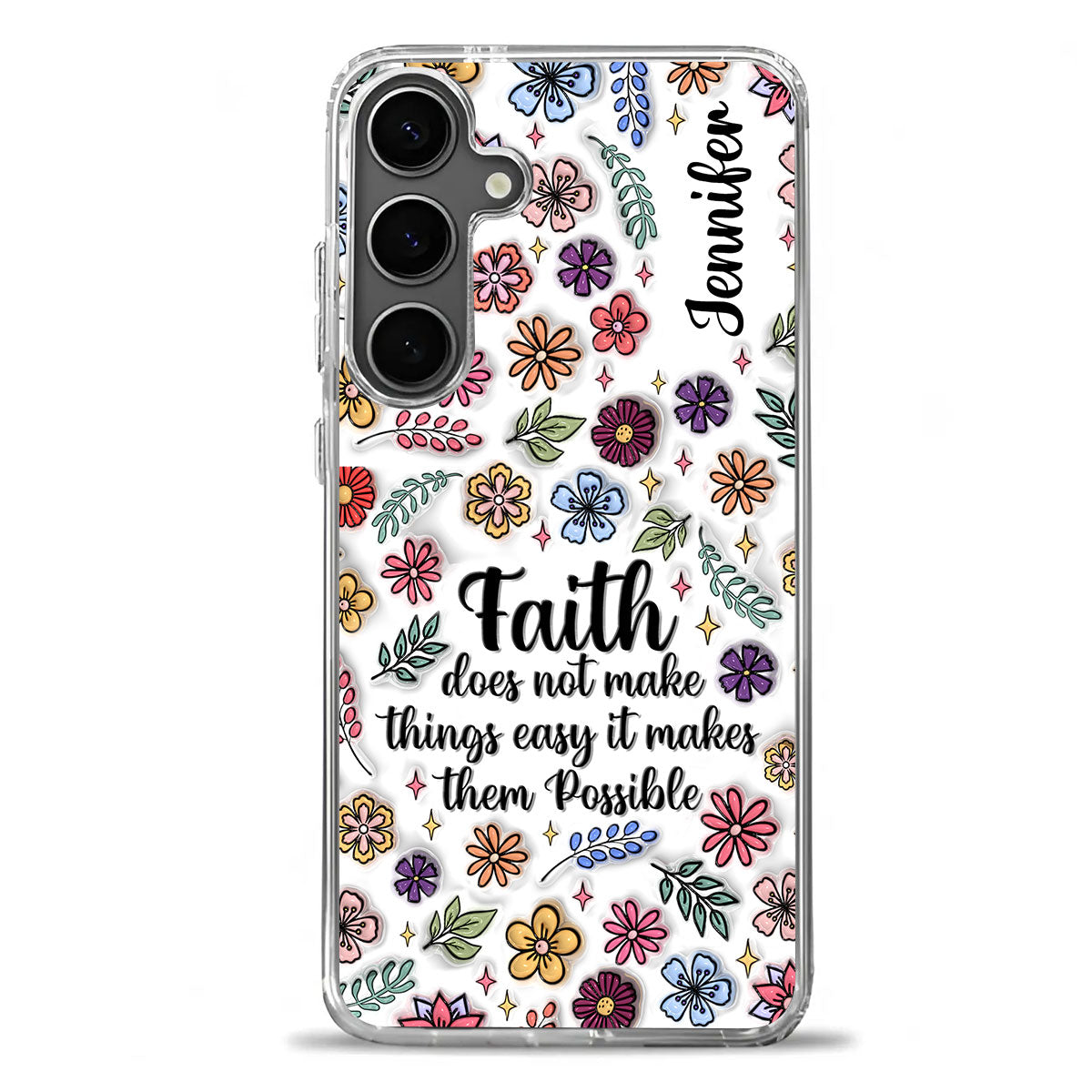 Faith Does Not Make Things Easy | Personalized Clear Silicone Phone Case