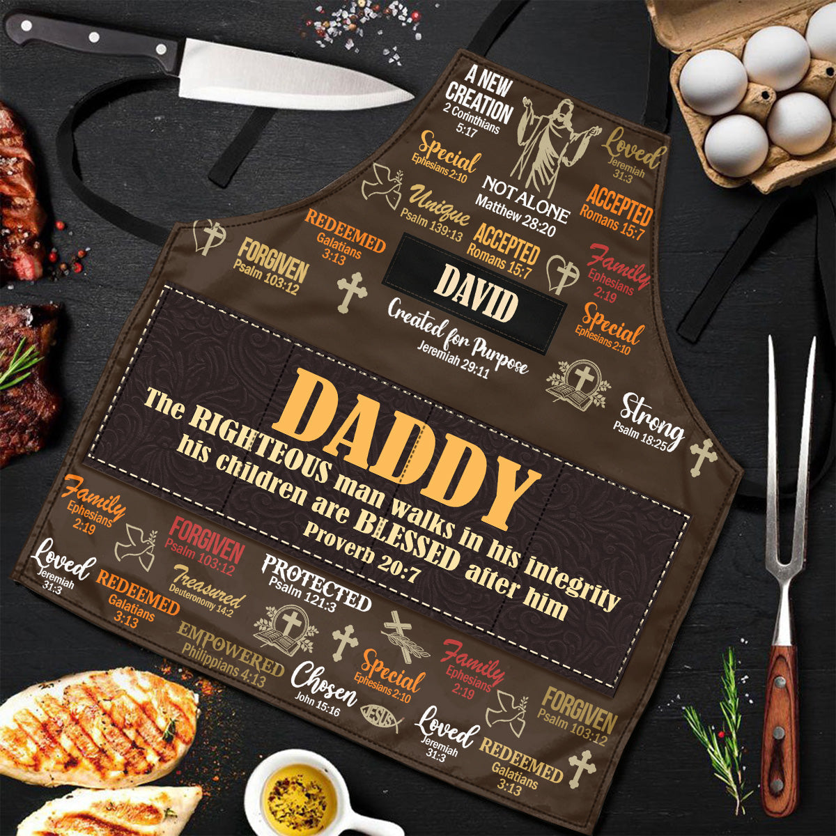 The Righteous Man  | Personalized Apron With Pocket