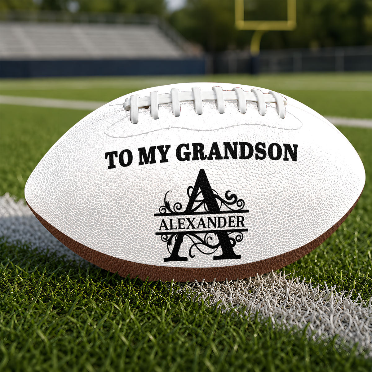 To My Grandson Life Isn't About Waiting For The Storm To Pass | Personalized Football