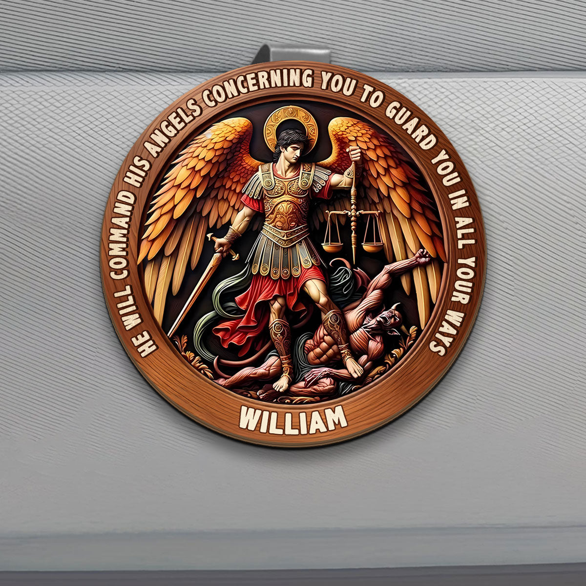 He Will Command His Angels Concerning You To Guard You In All Your Ways | Personalized Car Visor Clip
