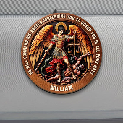 He Will Command His Angels Concerning You To Guard You In All Your Ways | Personalized Car Visor Clip