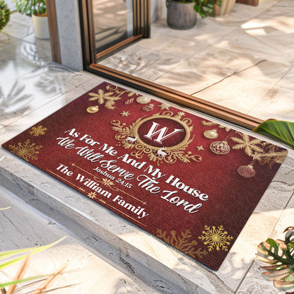 As For Me And My House We Will Serve The Lord | Personalized Doormat