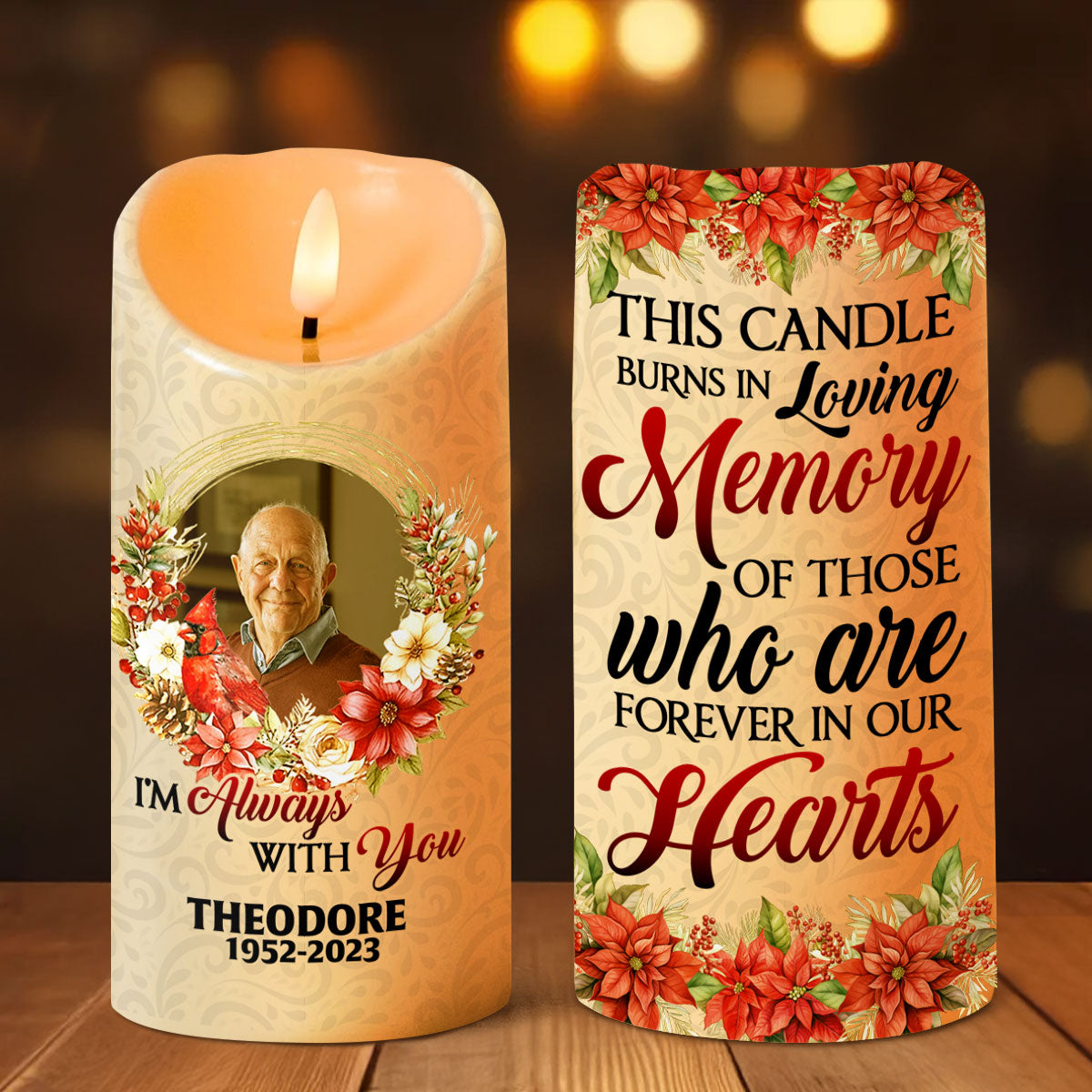 This Candle Burns In Loving Memory | Personalized Flameless LED Candle