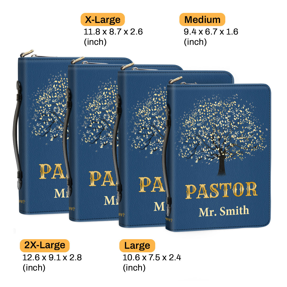 Jesuspirit | Thank You Pastor  | Personalized Zippered Bible Cover With Handle | Christian Inspirational Gifts For Pastor BCNAM1002A