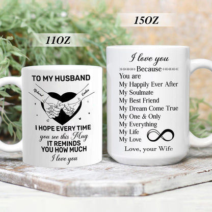 To My Husband | Personalized White Ceramic Mug