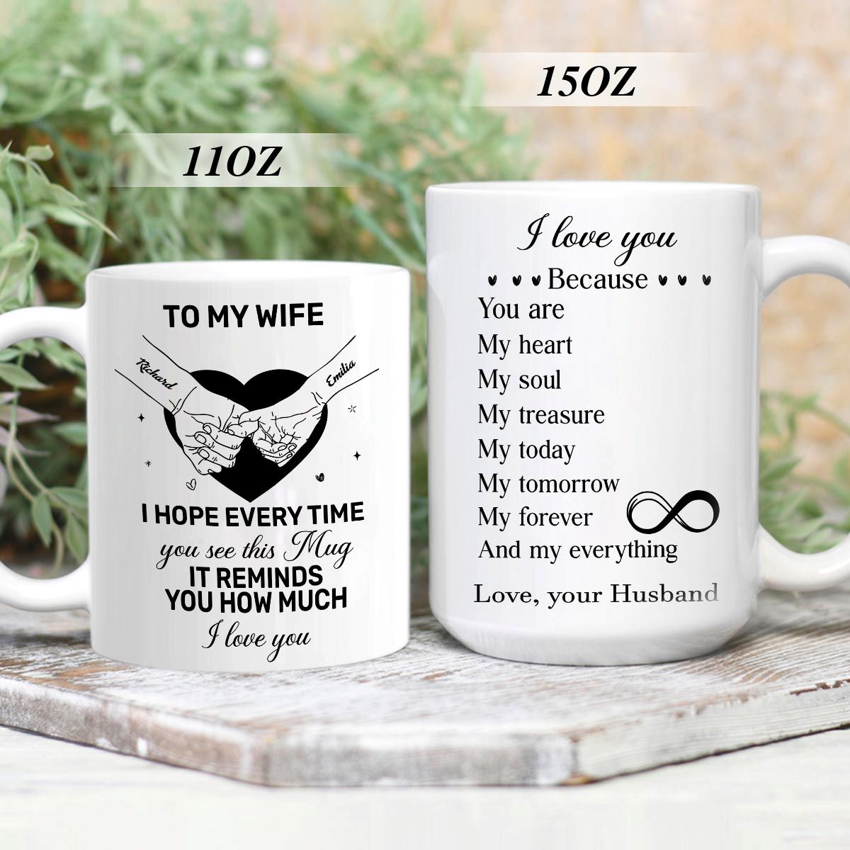 To My Wife | Personalized White Ceramic Mug